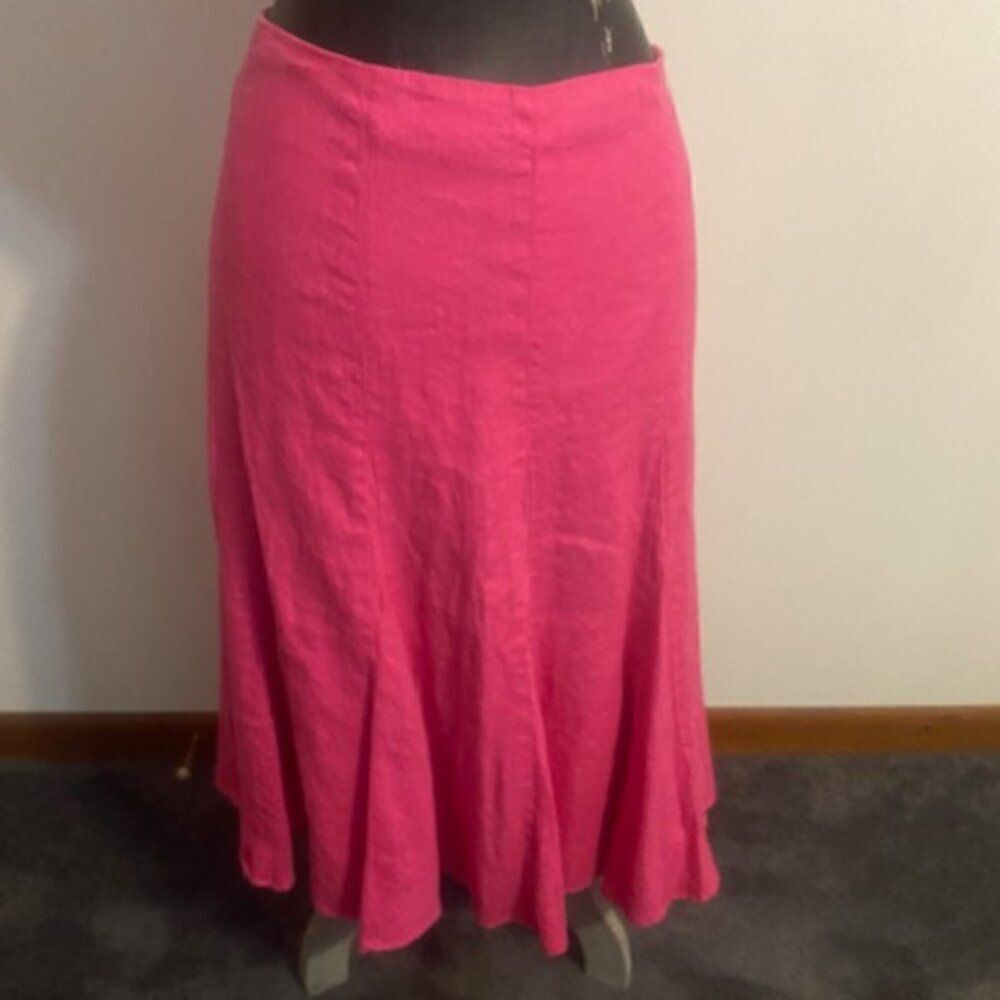 Liz Claiborne Pink Linen Fit and Flare skirt, size 16